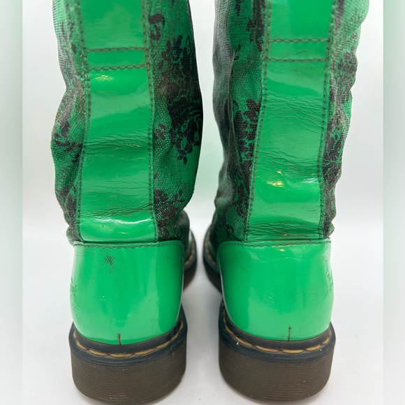 RARE Dr Martens green floral Rain Nellie  Wellies Welly Wellington boot vintage - Picture 12 of 16